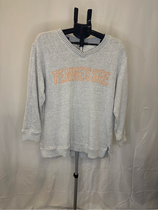 Ug Apparel Sweaters - Light Gray V-Neck 'Tennessee' Embroidered Pullover Sweater - Women's